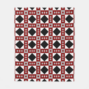 Cobertor De Velo Azulejo geométrico em sabão vermelho, preto e bran
