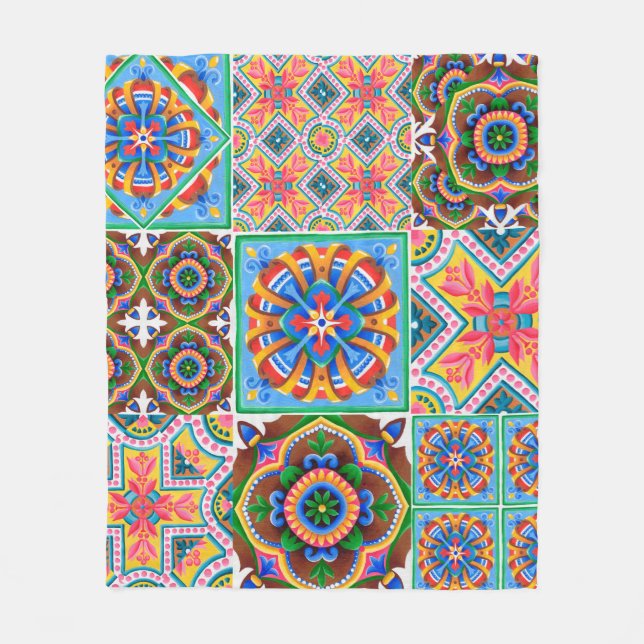 Cobertor De Velo Azulejos cerâmicos, majolica, ornamentabstrato, ar (Frente)