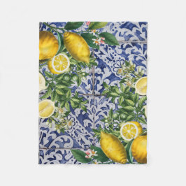 Cobertor De Velo Azulejos de Verão de Portugal com limões mediterrâ