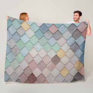 Cobertor De Velo Azulejos do Pastel do chique