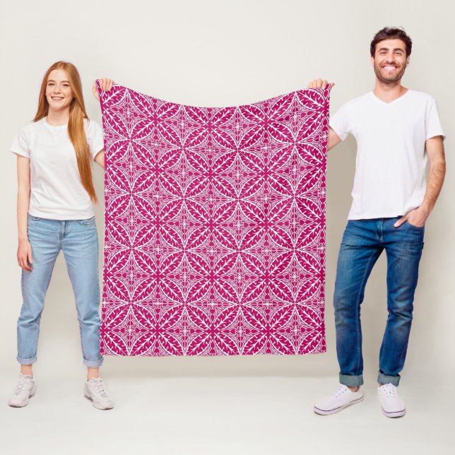 Cobertor De Velo Azulejos marroquinos - magenta e branco (In Situ)