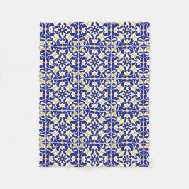 Cobertor De Velo Azulejos mediterrânicos Padrão Azul e Amarelo