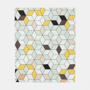 Cobertor De Velo Azulejos, padrão branco preto geométrico.