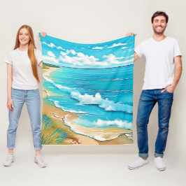 Cobertor De Velo Azure Beach Calm Design