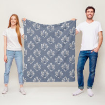 Azure Blue Leaf Linen Look