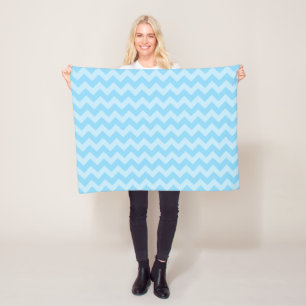 Cobertor De Velo Baby Blue Chevron