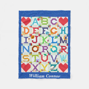 Cobertor De Velo Baby Boy Alphabet Quilt Design