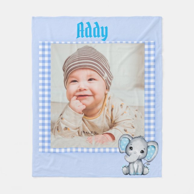 Cobertor De Velo Baby Boy Fleece Blanket com foto  (Frente)