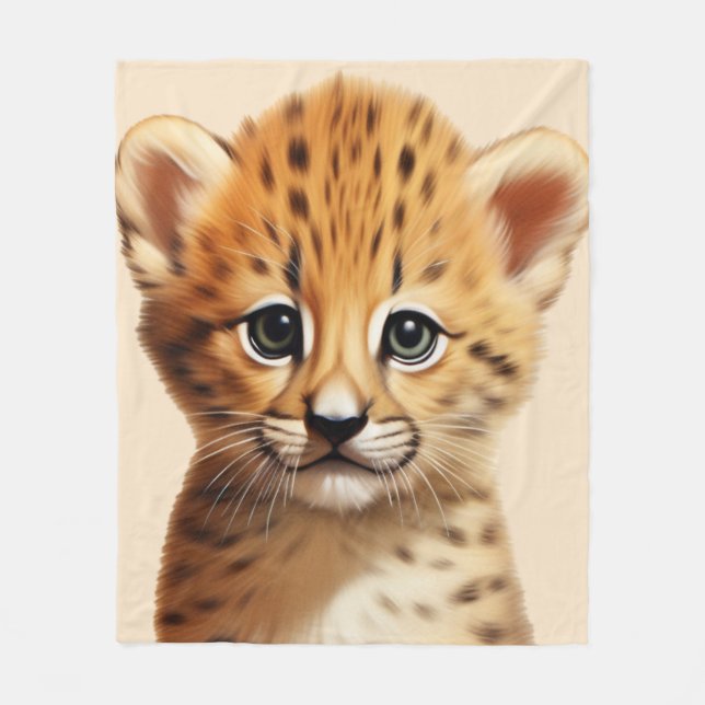 Cobertor De Velo Baby Cheetah Portrait (Frente)