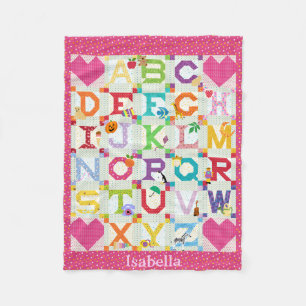 Cobertor De Velo Baby Girl Alphabet Quilt Design