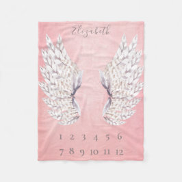 Cobertor De Velo Baby Girl Pink Angel Wings Mensal