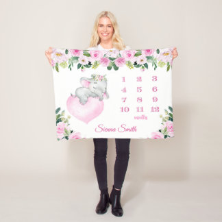 Cobertor De Velo Baby Girl Pink Floral Baby Elephone Nome do Marco