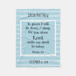 Cobertor De Velo Baby Personalizado, w Oração Noturna (Salm 4:8)