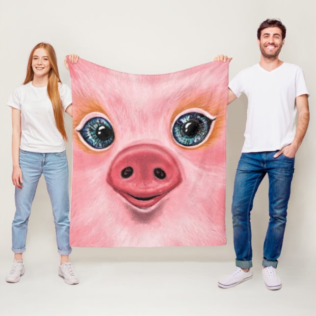 Cobertor De Velo Baby Piglet Pink Fleece Blanket - Smile (In Situ)