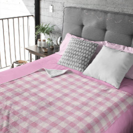 Cobertor De Velo Baby Pink Gingham