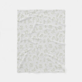 Cobertor De Velo Baby's Breath White Floral Watercolor Gypsophila