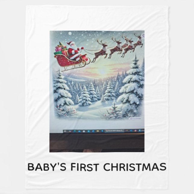 Cobertor De Velo Baby's First Christmas (Frente)