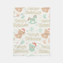 Cobertor De Velo Baby's First Christmas Keepsake Milestone