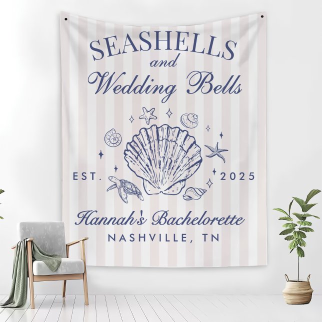 Cobertor De Velo Bachelorette Retro Pink Seashells & Wedls (Criador carregado)