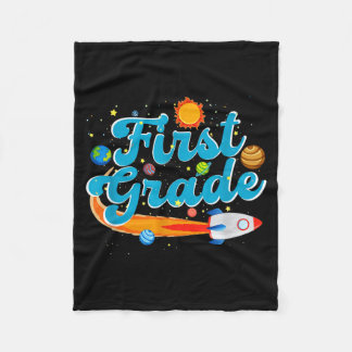 Cobertor De Velo Back to school outer space teacher first grade