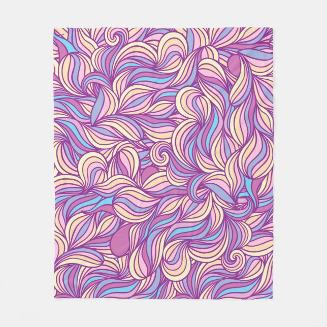 Cobertor De Velo Background with abstract doodle waves  (Frente)