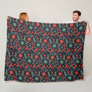 Cobertor De Velo Bactéria Brilhante Microorganismo verde vermelho