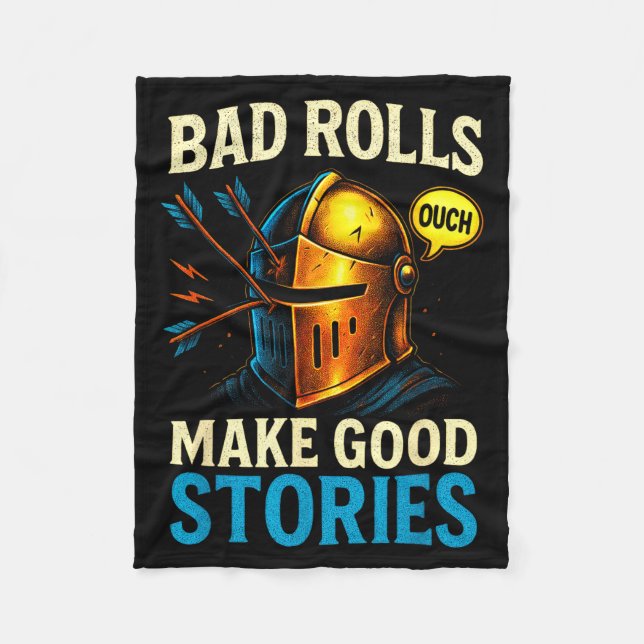 Cobertor De Velo Bad Rolls Make Good Stories - Rpg Gaming Fun  (Frente)