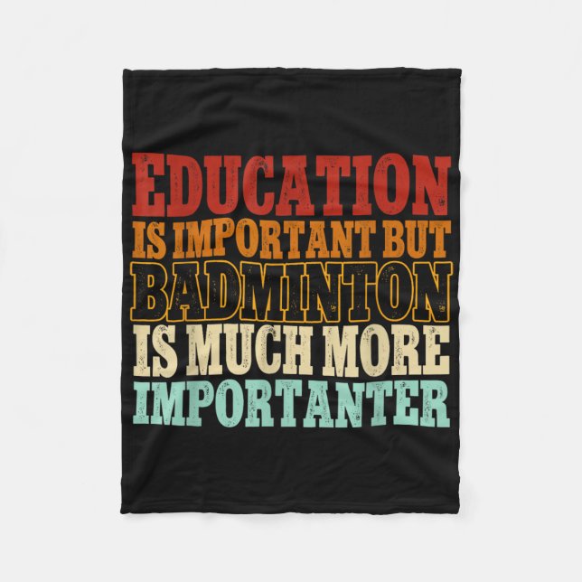 Cobertor De Velo Badminton é muito mais importante (Frente)