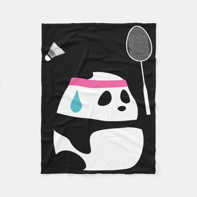Cobertor De Velo Badminton Panda Escavado - Engraçado Shuttle Ani (Frente)