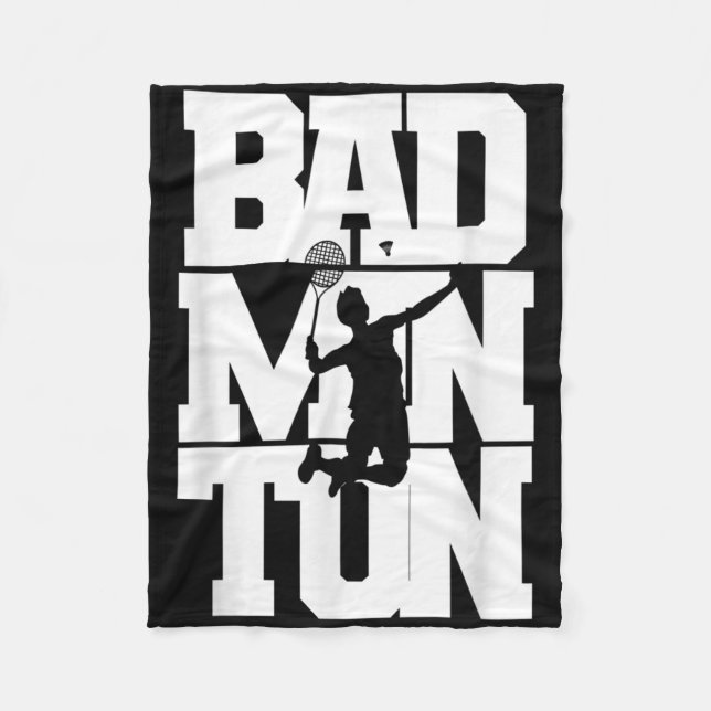 Cobertor De Velo Badminton Player Smashing Shuttle Birdie Badminton (Frente)