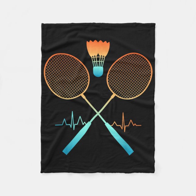 Cobertor De Velo Badminton Retro Com Peteca Ritmo Cardíaco Ecg  (Frente)