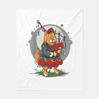 Cobertor De Velo Bagpipe Cat Jogando Bagpipe Música Escocesa Kitten