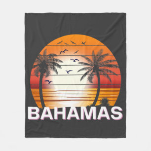 Cobertor De Velo Bahamas Vintage Palm Trees Summer Beach