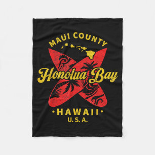 Cobertor De Velo Baía de Honolua Havaí Praia Surf Vintage Retro