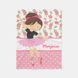 Cobertor De Velo Bailarina cor-de-rosa floral feminino lunática