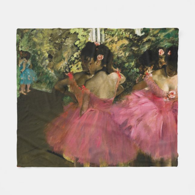 Cobertor De Velo Bailarinas no rosa por Edgar Degas (Frente (Horizontal))