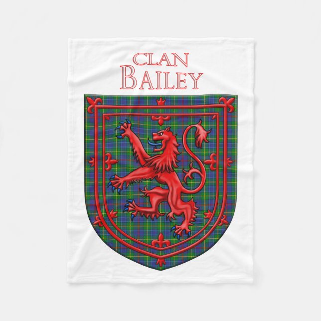 Cobertor De Velo Bailey Tartan Scottish Plaid Lion Rampant (Frente)