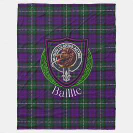 Cobertor De Velo Baillie Scottish Clan Tartan Crest