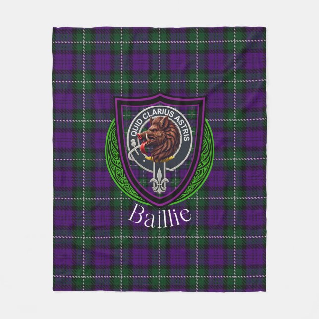 Cobertor De Velo Baillie Scottish Clan Tartan Crest (Frente)
