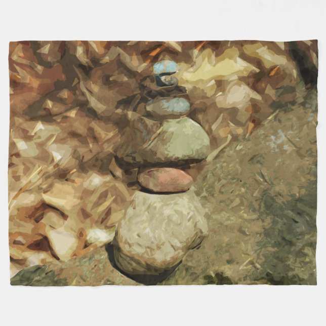 Cobertor De Velo Balancing Rocks Abstrato Impressionism (Frente (Horizontal))
