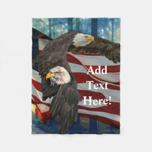 Cobertor De Velo Bald Eagle American Flag