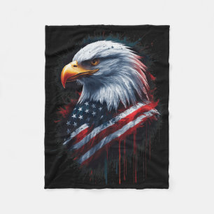 Cobertor De Velo Bald Eagle American Flag 4° De Julho Tinta Patriót