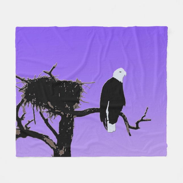 Cobertor De Velo Bald Eagle em Sunset - Arte original sobre a vida  (Frente (Horizontal))
