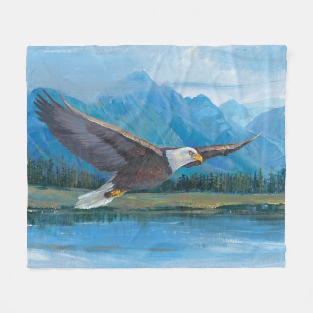 Cobertor De Velo Bald Eagle Soaring (Frente (Horizontal))