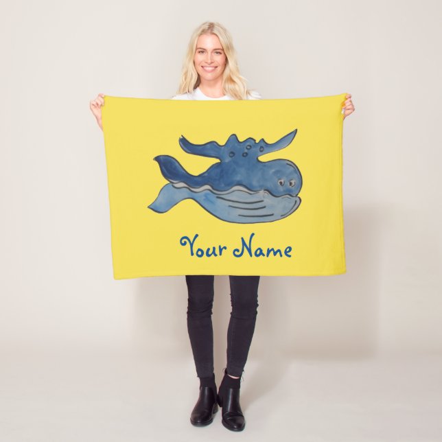 Cobertor De Velo Baleia Azul de Cartoon (In Situ)