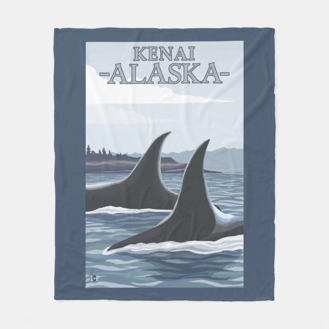 Cobertor De Velo Baleias #1 da orca - Kenai, Alaska (Frente)
