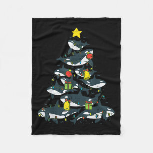 Cobertor De Velo Baleias Assassinas Árvore de Natal Xmas Orca Mulhe