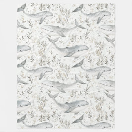 Cobertor De Velo Baleias de Cinza Oceânica