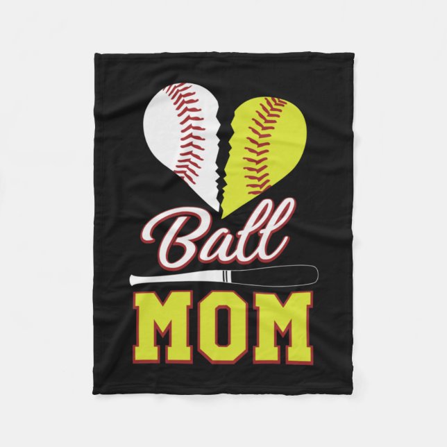 Cobertor De Velo Ball Mom Baseball Softball Mom (Frente)