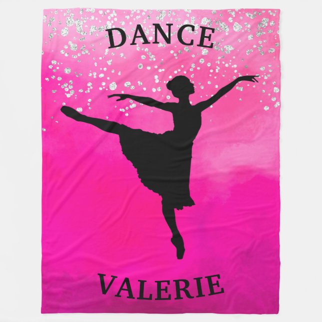 Cobertor De Velo Ballerina Dance Pink Ombre Sparkle (Frente)